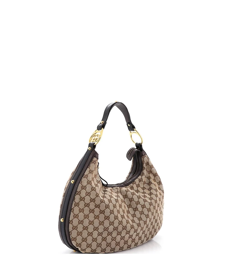 Pre-Owned Gucci Medium Twins Hobo Gg Canvas