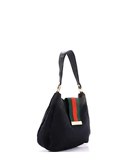 Pre-Owned Gucci Medium New Ladies Web Hobo Gg Canvas