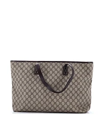 Pre-Owned Gucci Large Plus Tote Gg Coated Canvas with Leather