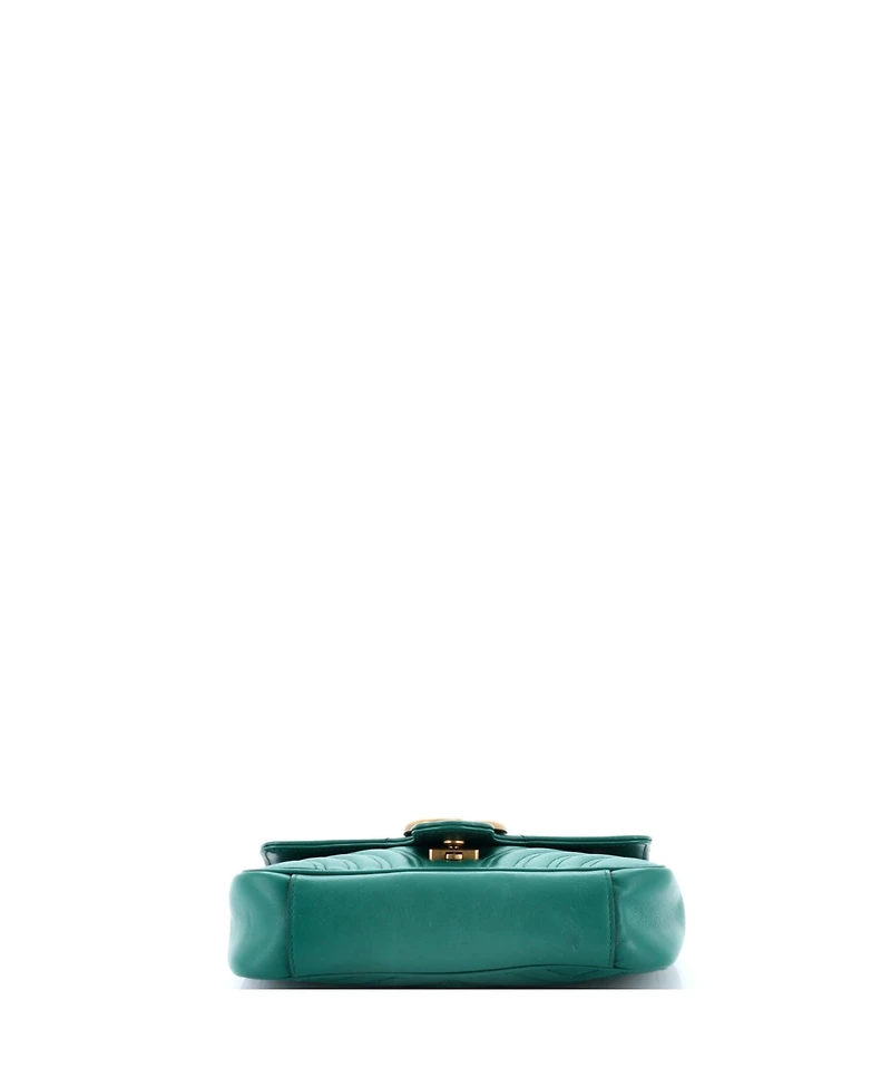 Pre-Owned Gucci Mini Gg Marmont Flap Bag Matelasse Leather