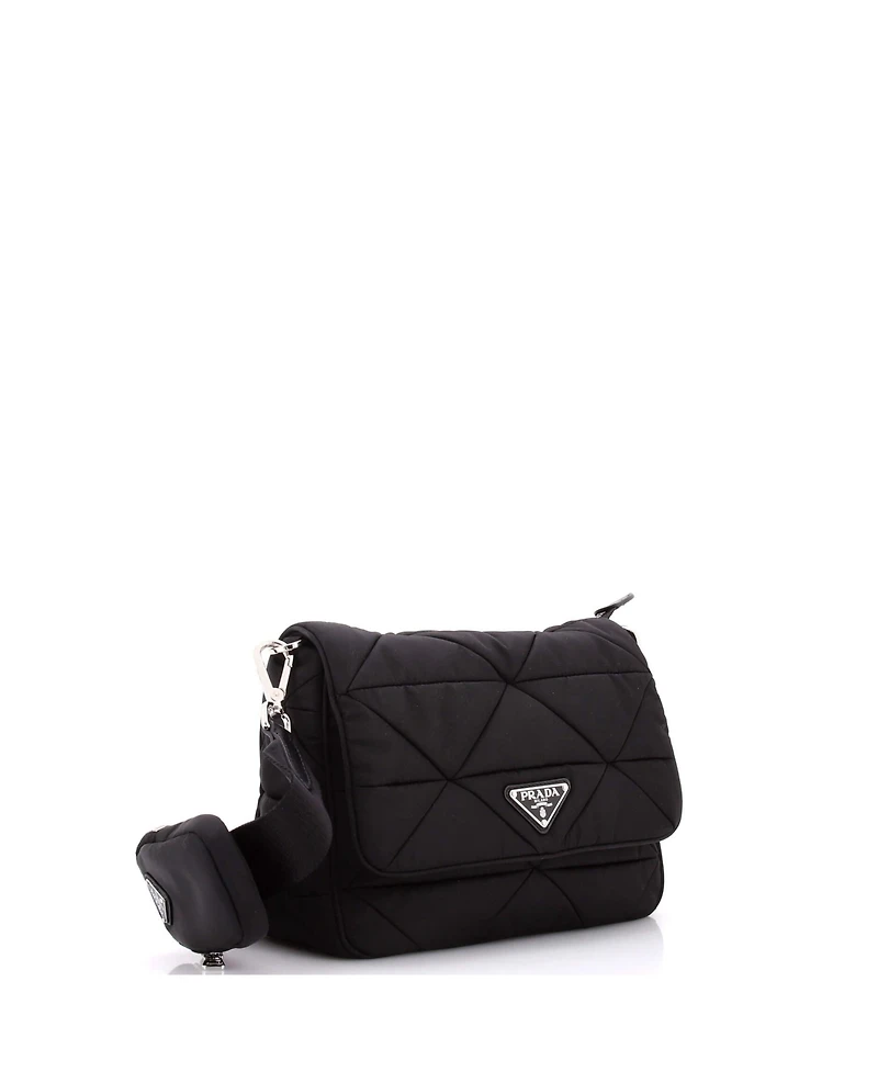 Pre-Owned Prada Padded Flap Shoulder Bag Quilted Tessuto