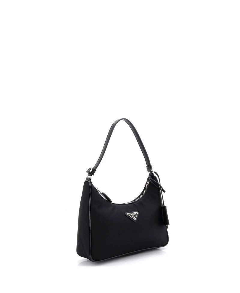 Pre-Owned Prada Mini Re-Edition 2005 Hobo Tessuto with Saffiano Leather