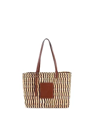 Pre-Owned Loewe Small Paula's Ibiza Square Basket Tote Woven Reed with Leather