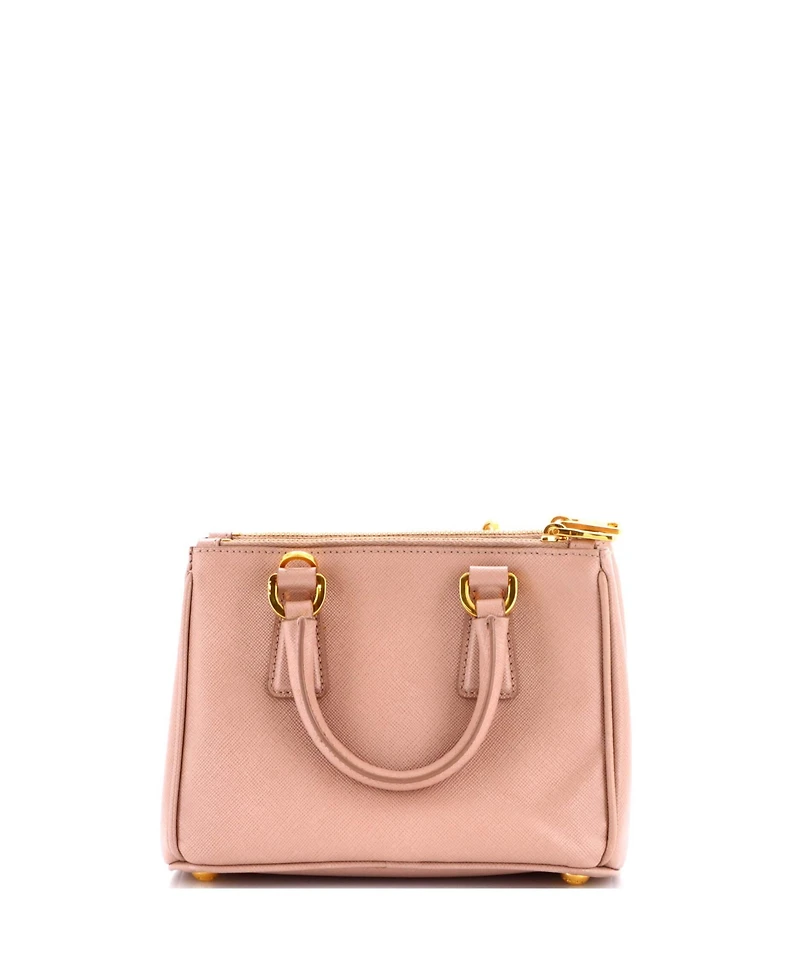 Pre-Owned Prada Mini Galleria Double Zip Tote Saffiano Leather