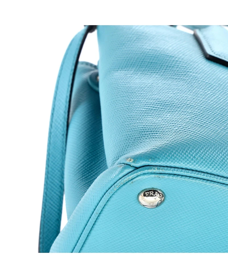 Pre-Owned Prada Small Turnlock Cuir Twin Tote Saffiano Leather