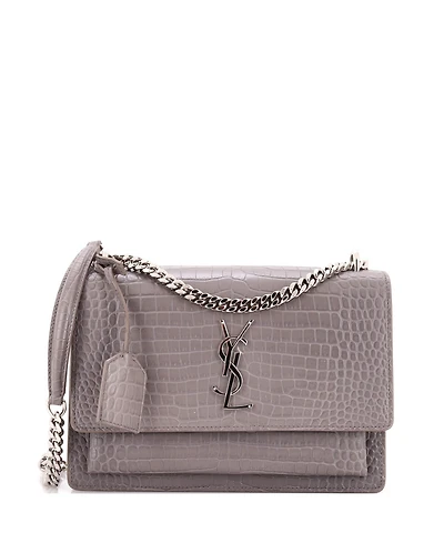 Pre-Owned Saint Laurent Medium Sunset Crossbody Bag Embossed Leather