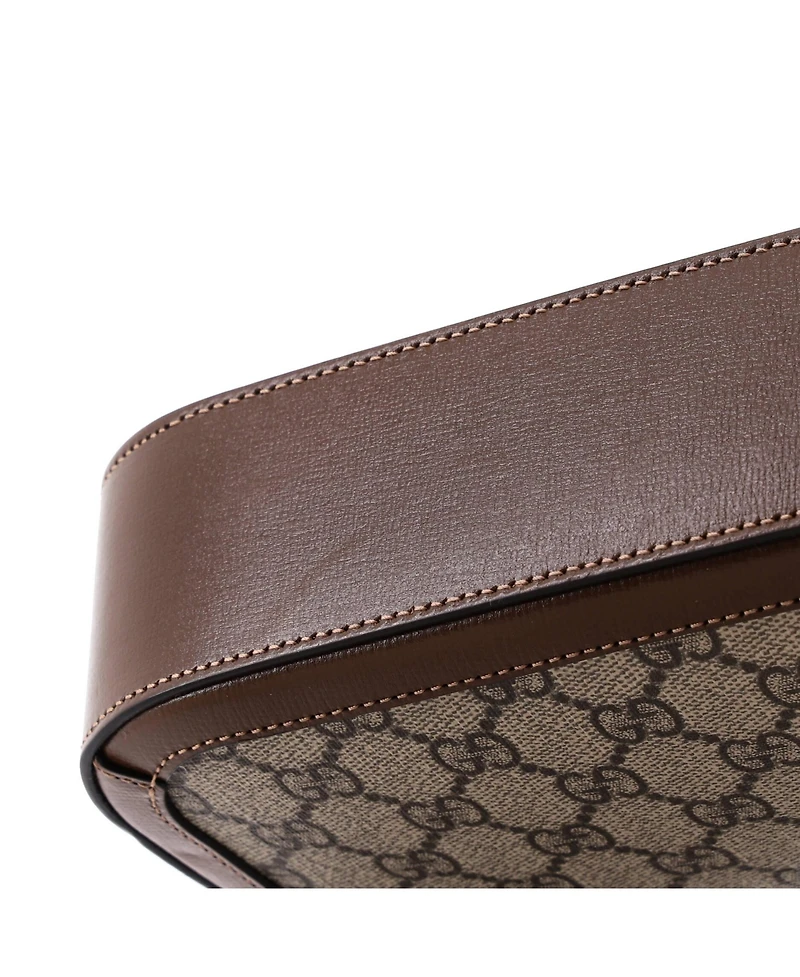 Pre-Owned Gucci East West Horsebit 1955 Shoulder Bag Gg Coated Canvas with Leather