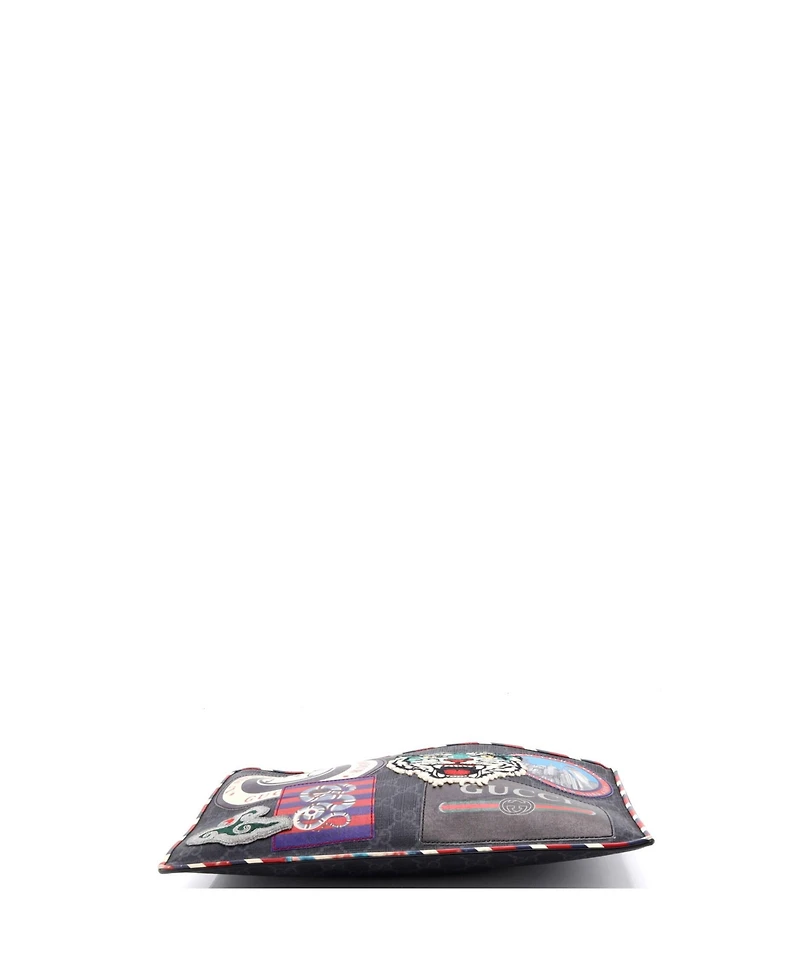 Pre-Owned Gucci Night Courrier Pouch Gg Coated Canvas with Applique