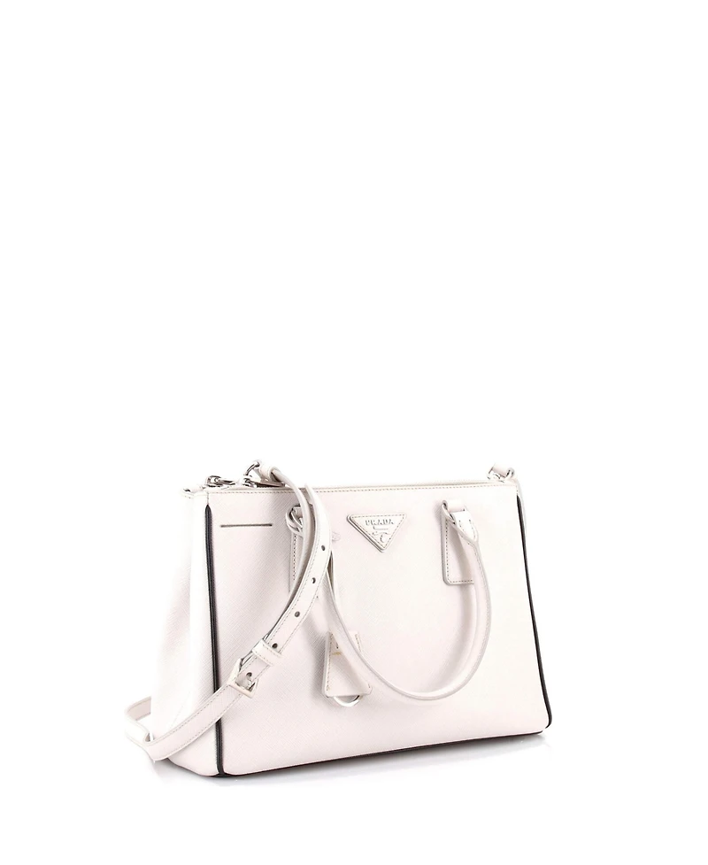 Pre-Owned Prada Small Galleria Double Zip Tote Saffiano Leather
