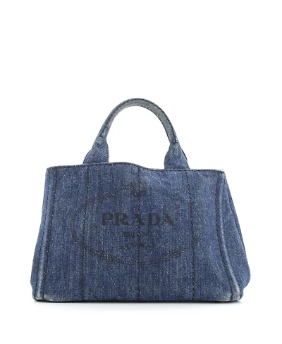 Pre-Owned Prada Mini Canapa Convertible Tote Denim