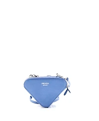 Pre-Owned Prada Mini Triangle Double Zip Pouch Bag with Chain Saffiano Leather