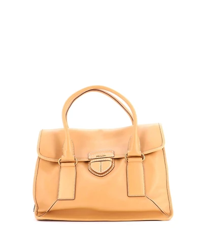 Pre-Owned Prada Large Pushlock Flap Tote Leather