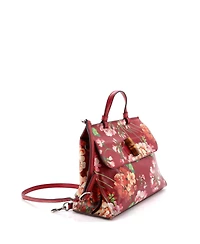 Pre-Owned Gucci Small Bamboo Daily Top Handle Bag Blooms Print Leather