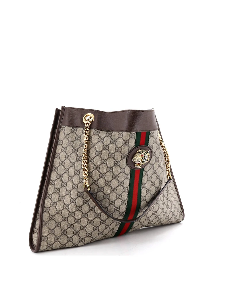 Pre-Owned Gucci Large Rajah Chain Tote Gg Coated Canvas