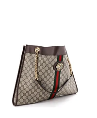 Pre-Owned Gucci Large Rajah Chain Tote Gg Coated Canvas