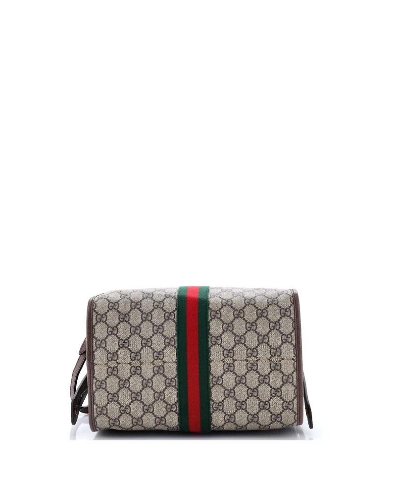 Pre-Owned Gucci Mini Ophidia Fold Over Duffle Bag Gg Coated Canvas