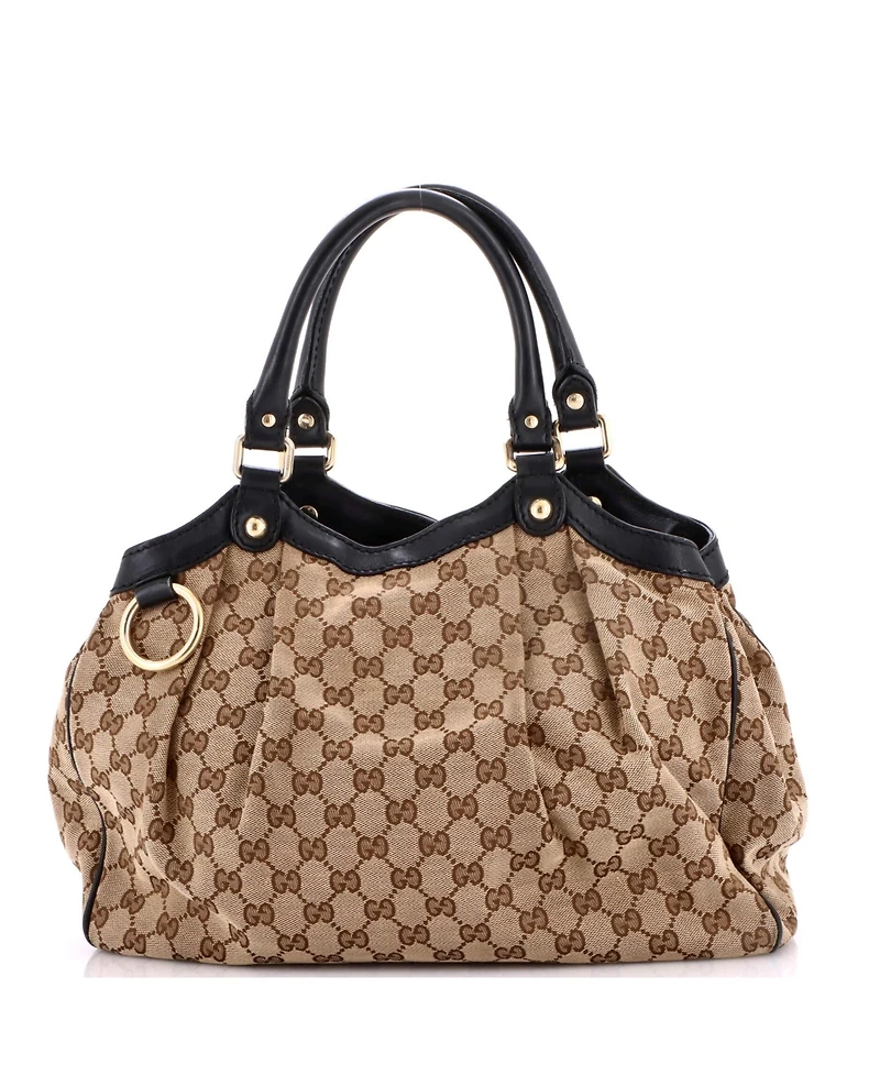 Pre-Owned Gucci Medium Sukey Tote Gg Canvas with Leather