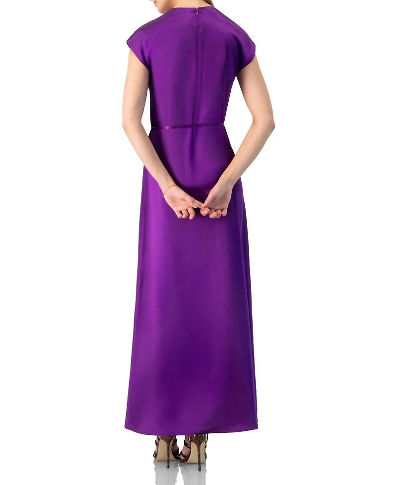 Ivonne Women's Sleeveless Satin Long Dress