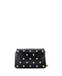 Pre-Owned Gucci Mini Broadway Pearly Bee Shoulder Bag Embellished Leather