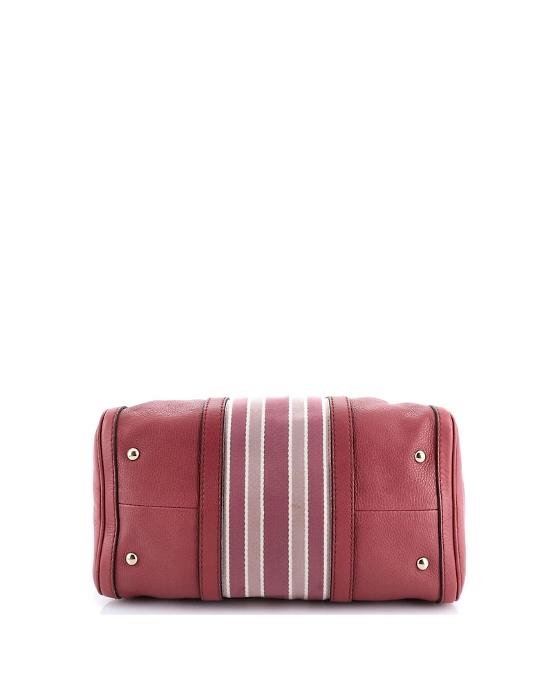 Pre-Owned Gucci Medium Vintage Web Boston Bag Leather