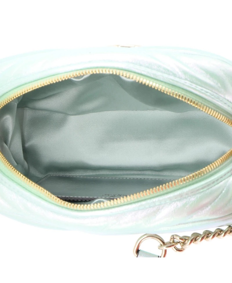 Pre-Owned Gucci Small Gg Marmont Shoulder Bag Chevron Iridescent Leather