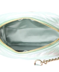 Pre-Owned Gucci Small Gg Marmont Shoulder Bag Chevron Iridescent Leather