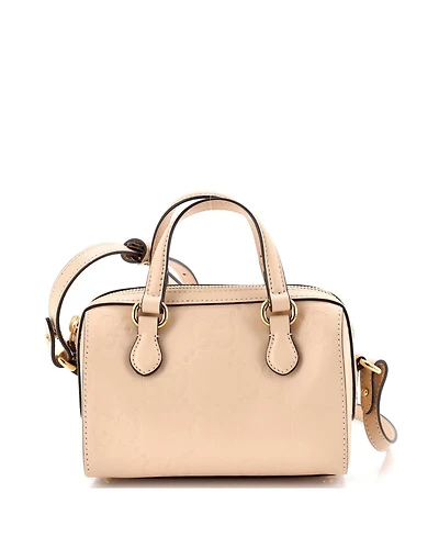 Pre-Owned Gucci Mini Convertible Top Handle Bag Jumbo Gg Embossed Leather