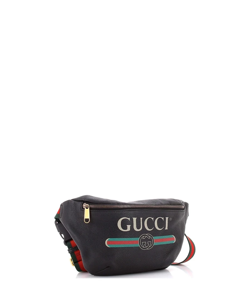 Pre-Owned Gucci Medium Logo Belt Bag Printed Leather