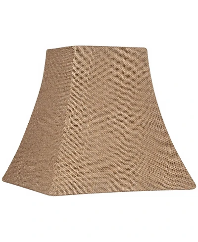 Springcrest Burlap Small Square Lamp Shade 5.25" Top x 10" Bottom x 9.5" Slant x 9" High (Spider) Replacement with Harp and Finial