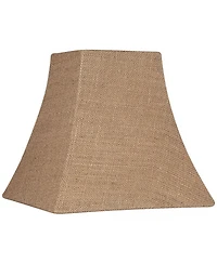 Springcrest Burlap Small Square Lamp Shade 5.25" Top x 10" Bottom x 9.5" Slant x 9" High (Spider) Replacement with Harp and Finial