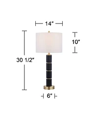 Possini Euro Design Possini Euro Rainier 30 1/2"H Faux Leather Column Table Lamp