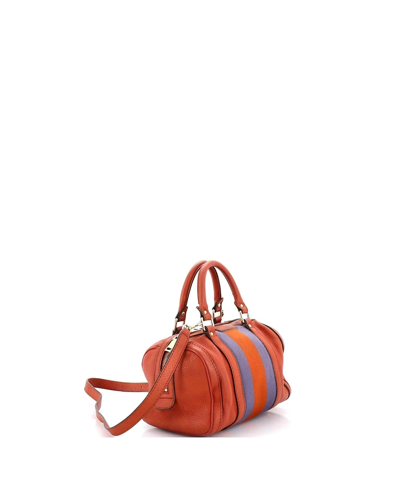 Pre-Owned Gucci Small Vintage Web Boston Bag Leather