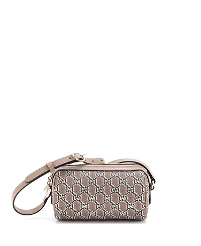 Pre-Owned Gucci Mini Cylindrical Shoulder Bag Gg Shadow Coated Canvas