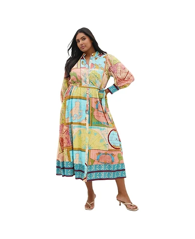 City Chic Plus Paulo Print Maxi Dress
