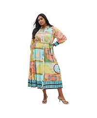 City Chic Plus Paulo Print Maxi Dress