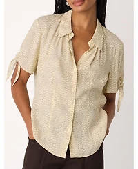 Whistles Women's Dashed Marks Tie Sleeve Shirt