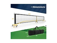 Hongge 22 Ft Portable Pickleball Net with 6 Lockable Wheels and Carry Bag