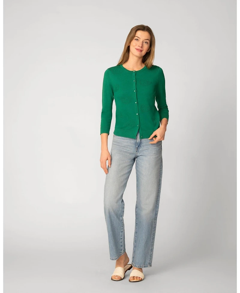 Cable & Gauge Women's Watermelon Stitch Button Cardigan