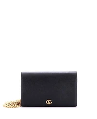 Pre-Owned Gucci Mini Petite Gg Marmont Chain Wallet Leather