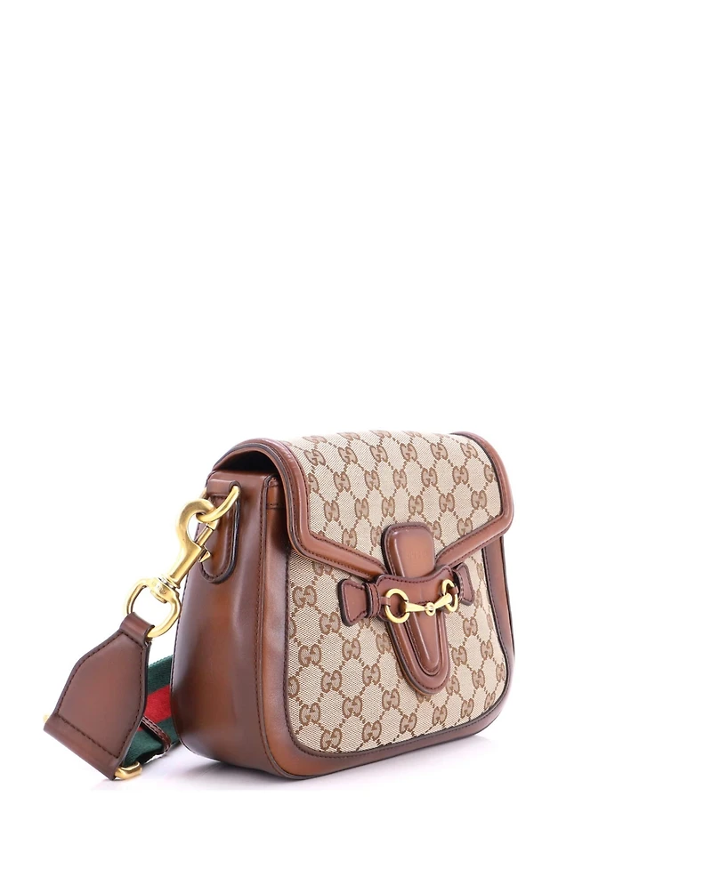 Pre-Owned Gucci Medium Lady Web Shoulder Bag Gg Canvas