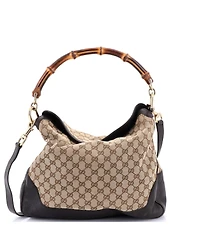 Pre-Owned Gucci Medium Diana Bamboo Shoulder Bag Gg Canvas