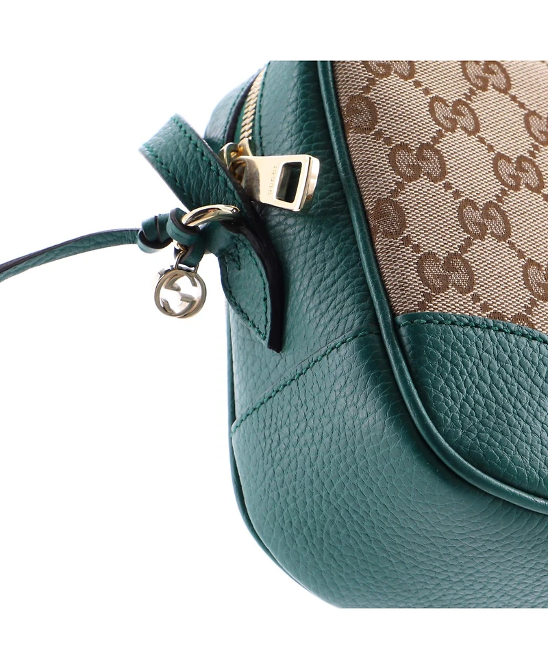 Pre-Owned Gucci Mini Bree Disco Crossbody Bag Gg Canvas with Leather