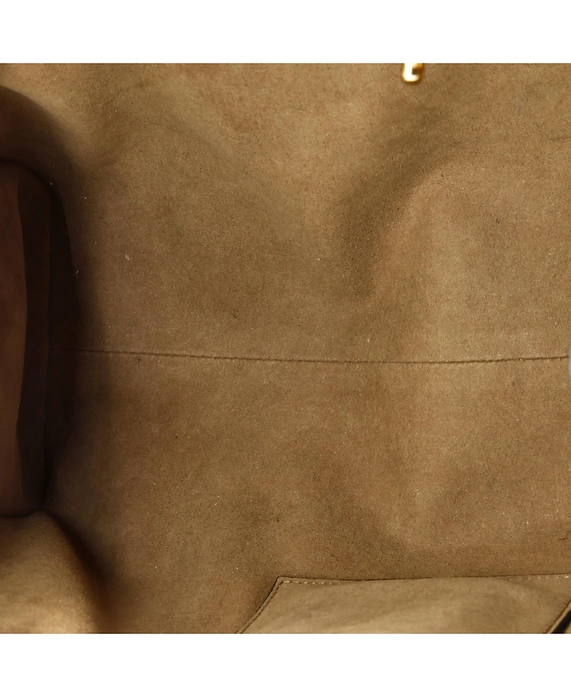 Pre-Owned Gucci Medium Padlock Chain Tote Gg Coated Canvas with Leather