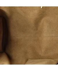 Pre-Owned Gucci Medium Padlock Chain Tote Gg Coated Canvas with Leather