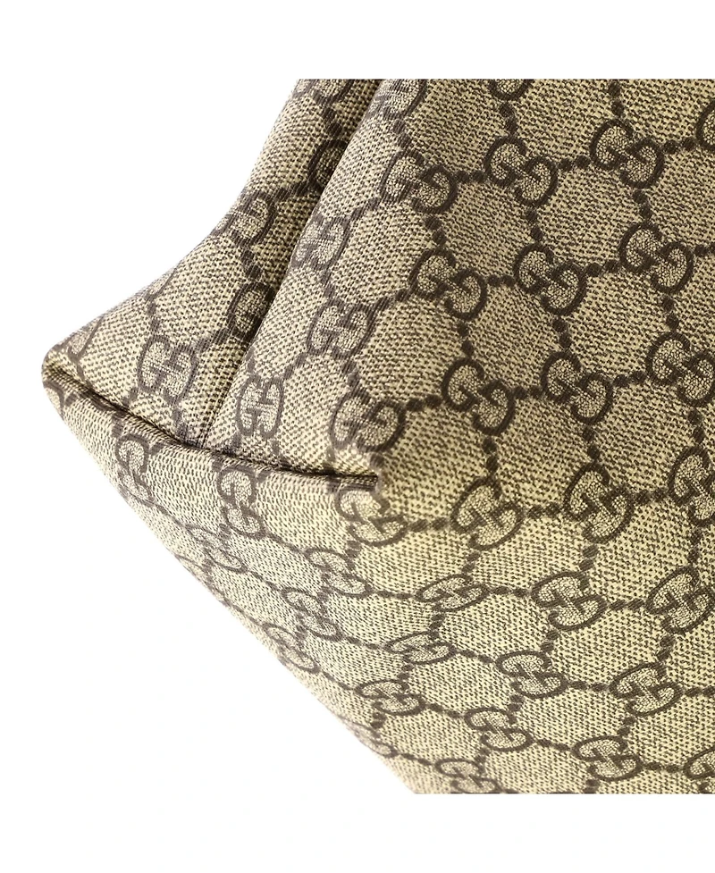 Pre-Owned Gucci Medium Plus Tote Gg Coated Canvas with Leather