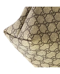 Pre-Owned Gucci Medium Plus Tote Gg Coated Canvas with Leather