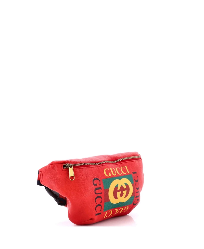 Pre-Owned Gucci Medium Logo Belt Bag Printed Leather
