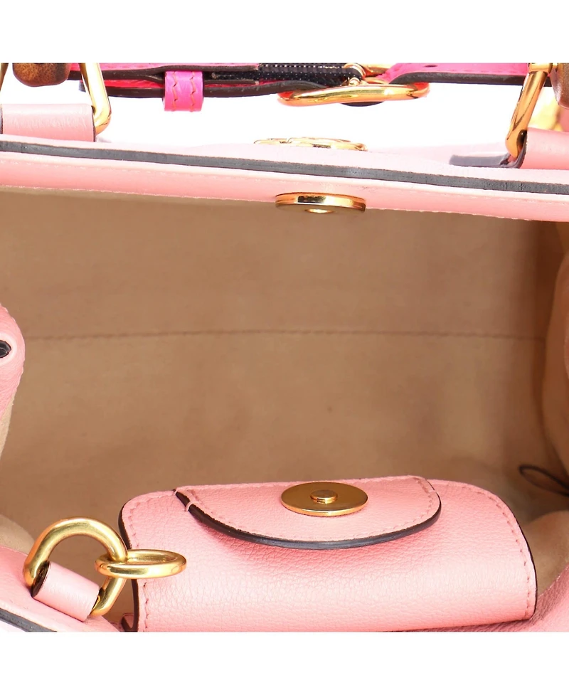 Pre-Owned Gucci Mini Diana Nm Bamboo Handle Tote Leather