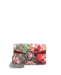 Pre-Owned Gucci Super Mini Dionysus Bag Blooms Print Gg Coated Canvas