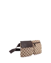 Pre-Owned Gucci Vintage Double Belt Bag Gg Canvas with Leather